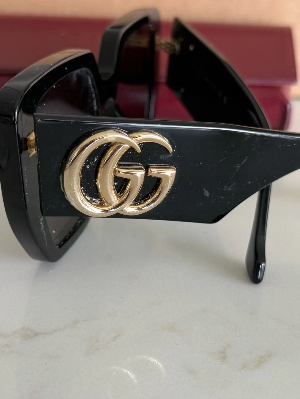 Gucci Black Square Oversized Sunglasses